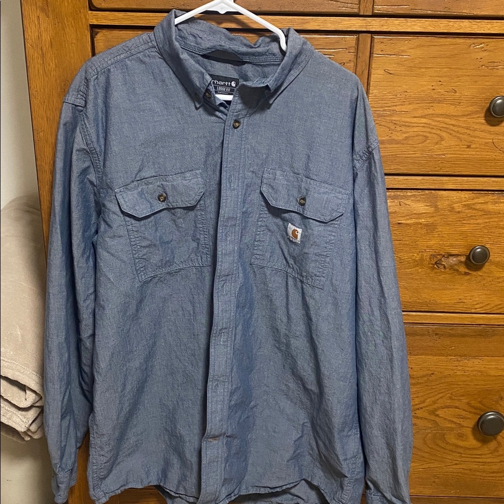 Carhartt Men's Chambray Blue Shirt Jacket